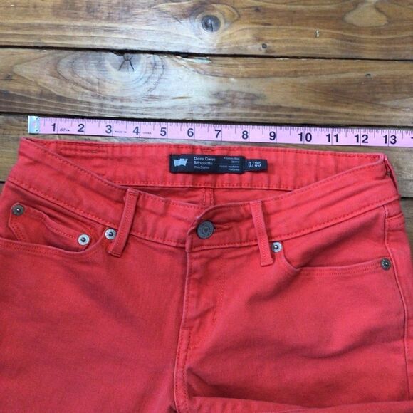 LEVI’S jeans coral denim Demi curve modern rise skinny tangerine low waist 25 - Picture 5 of 11
